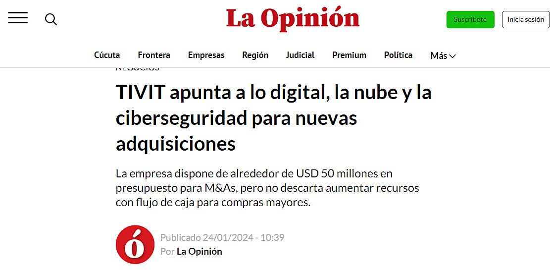 TIVIT apunta a lo digital, la nube y la ciberseguridad para nuevas adquisiciones